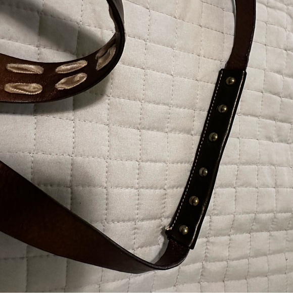 Cavakonti Brown Leather Boho Tote Bag with bronze leather accents - Picture 13 of 13